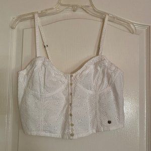Abercrombie white cropped corset
